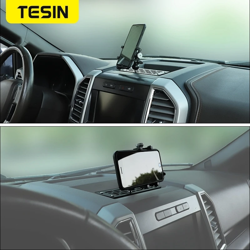 TESIN 자동차 대시 보드 센터 콘솔 다기능 확장 전화 홀더, iPad 스탠드, GPS 마운트 브래킷, Ford F150 2015-2020