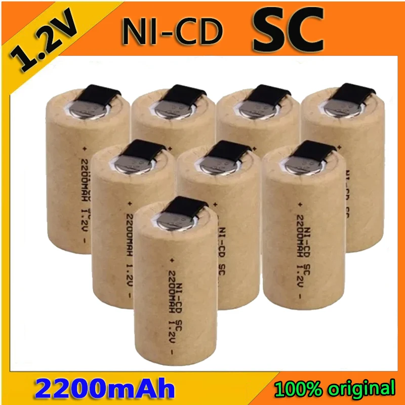 

Screwdriver Electric Drill sc battery 1.2V 2200mah Sub C Ni-Cd Rechargeable Battey With Tab Power Tool NiCd nicd subc cd battery