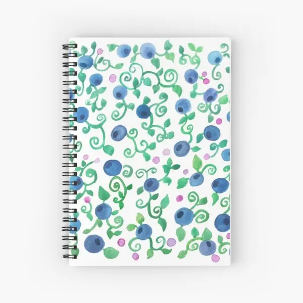 

Fruits Blueberry Spiral Journal Notebook for Women Men Memo Notepad Sketchbook 120 Pages Diary for Study Notes Work School