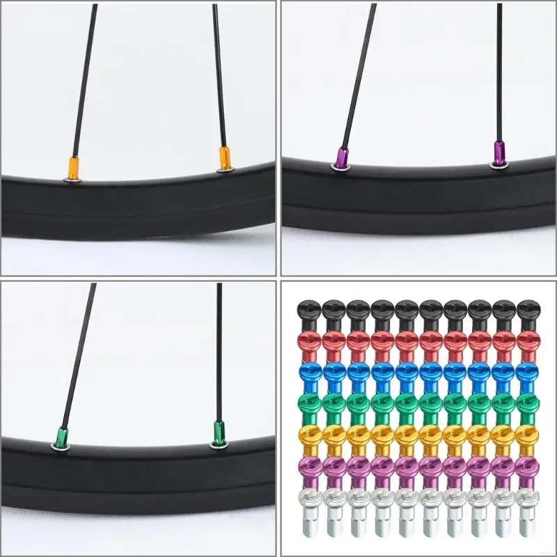 10Pcs High Strength Bicycles Spoke Caps Cycling Wheel Nipples Caps End Tip Road Bike Wheel Spoke Nipple Easy to Install