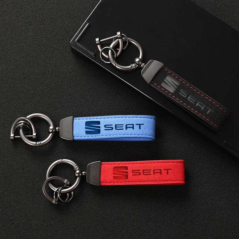 High Grade Suede Leather Car Keychain Nismo Key Ring For SEAT TOLEDO leon EXEO mk3 mk2