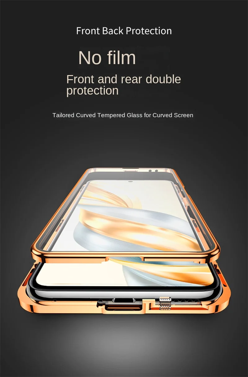 Premium Dual-Sided Protective Case with Glass Front and PU Leather Back