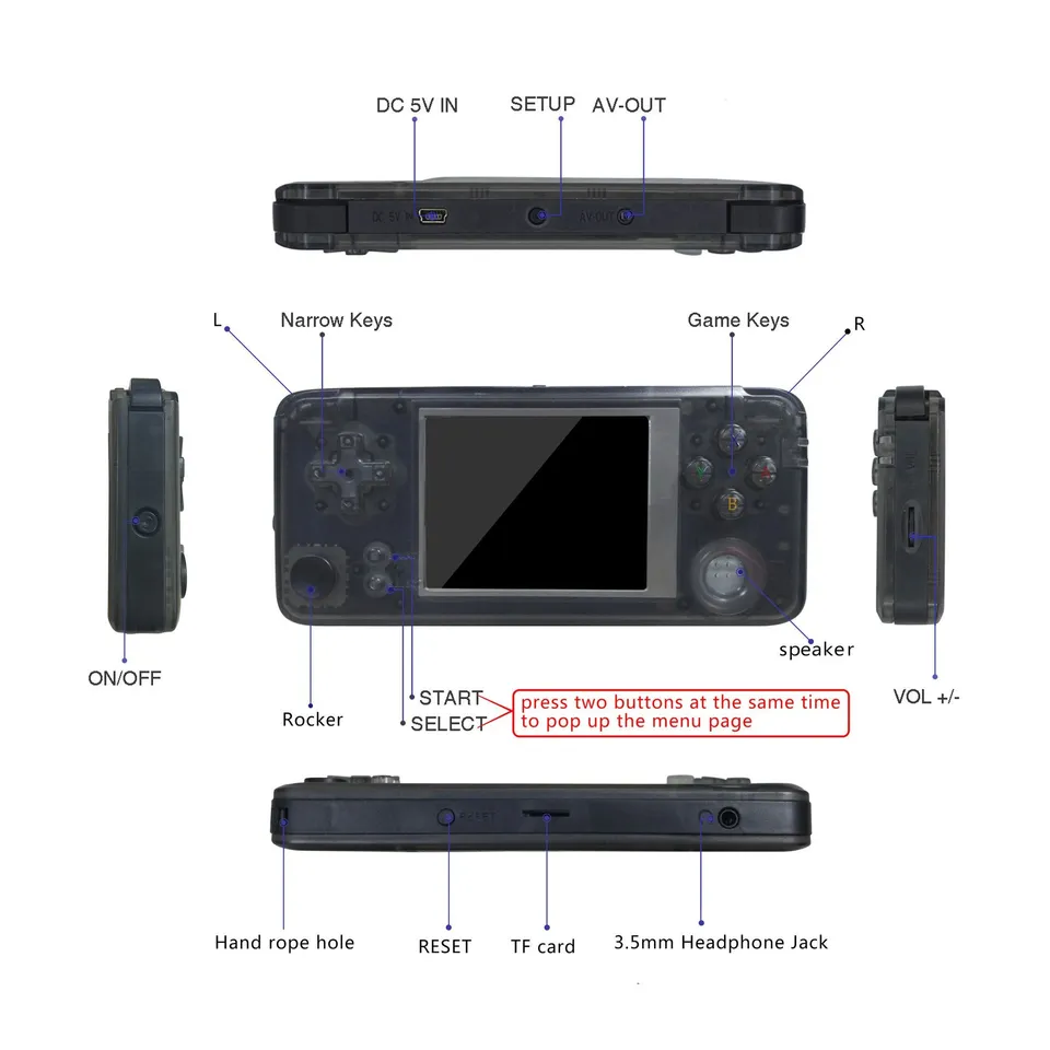 Anbernicに適用RS97レトロビデオゲームコンソール64-ビットRS-97