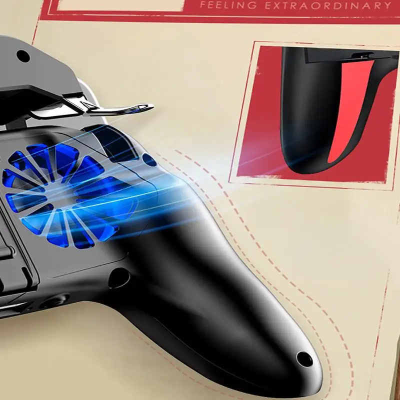 Phone Cooler Game Fan Mobile Radiator Cell Phone Fan H10 Gaming Accessories Handheld Grip Game Controller Joystick Gamepad for Pubg Trigger Dual Cooling Fan Game Cooler For Phone