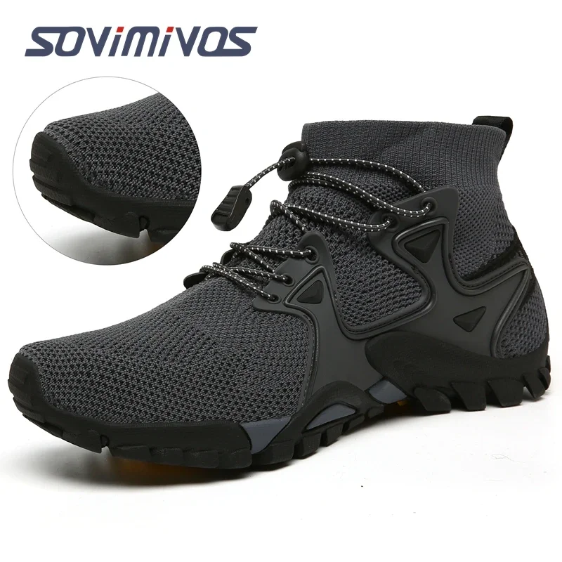 Hiking Boots Mens Outdoor Athletic Sports Trail Running High-Top Barefoot Upstream Water Trekking Climbing Sneakers men hiking shoes