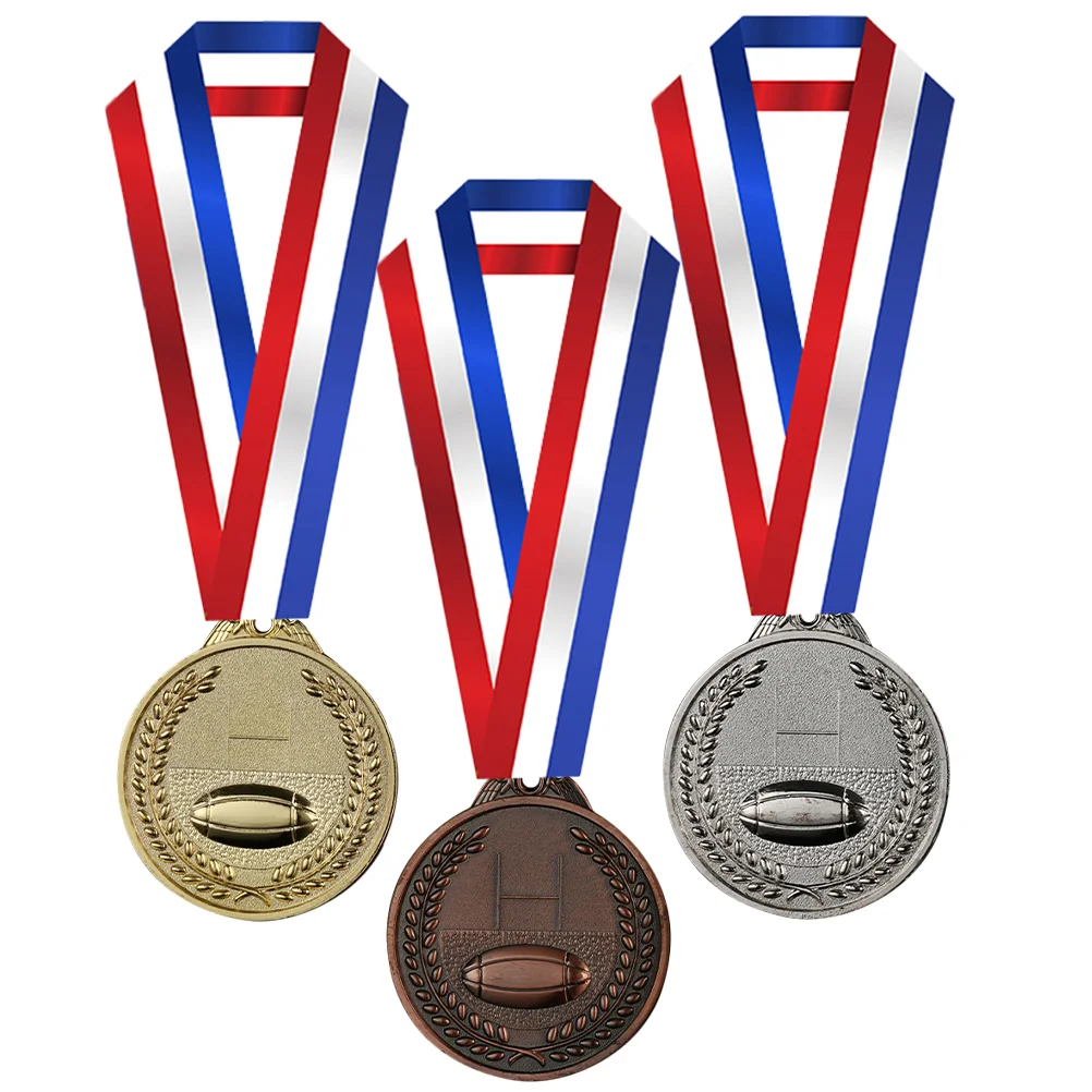 

Award Medals For Kids Rugby Medals Sports Match Party Favors Group School Sports Meeting In Stereoscopic Football Match