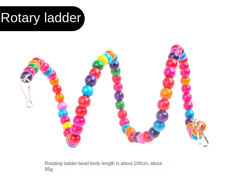 7 Piece Bird Toys Set Parrot Bird Cage Toys Pendant Accessories Parrot Stand Stick Swing Bird Toy Set Supplies - Image 3