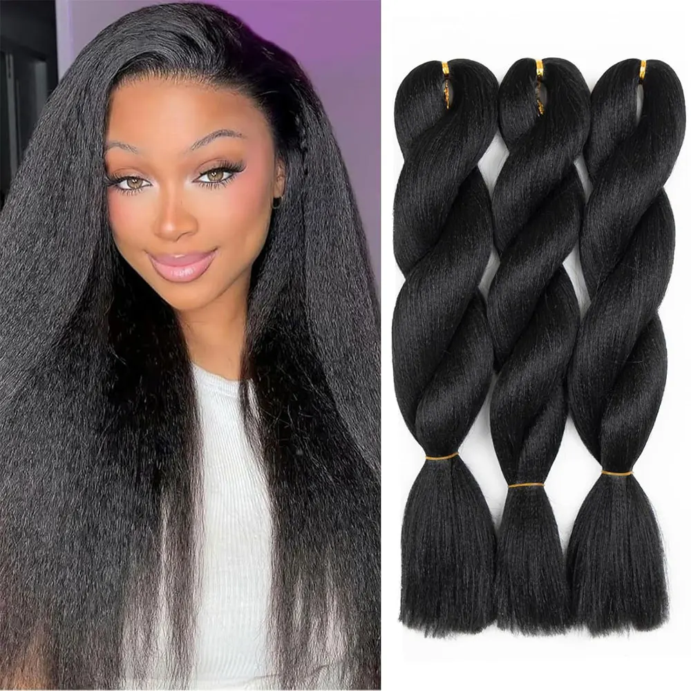 Synthetic Crochet Vixen Bundles 26 inch Kinky Straight Crochet Hair for Black Women Premium Synthetic Fibers Crochet Braids 1