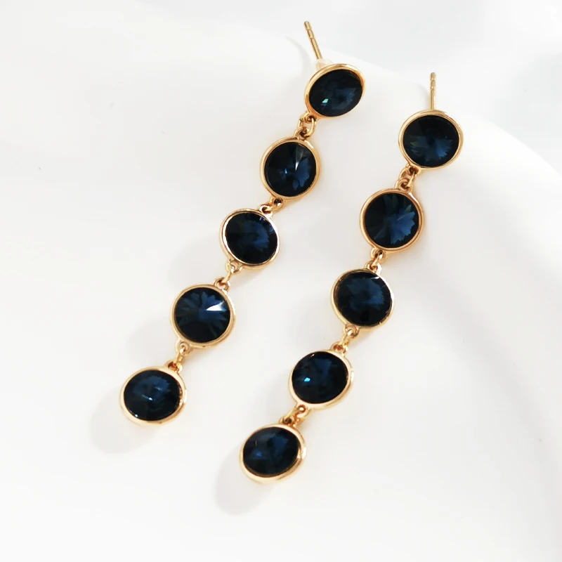 WomensGoldEarringsmadewithAustrianCrystalforPartyAccessories