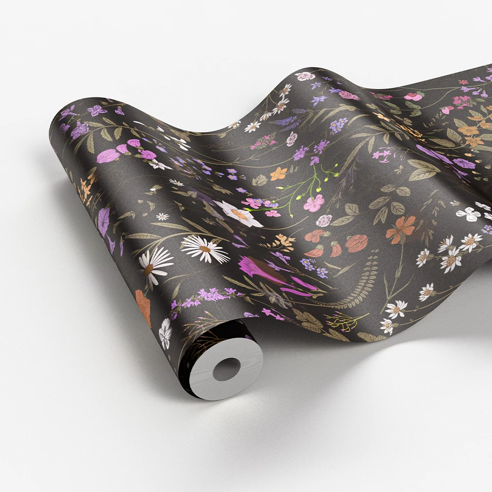 วอลล์เปเปอร์พีวีซี Retro ดอกไม้ Self-Adhesive ตกแต่งบ้านหลายขนาด 100% วอลเปเปอร์กันน้ํา PVC ตู้เฟอร์นิเจอร์สติกเกอร์ 1