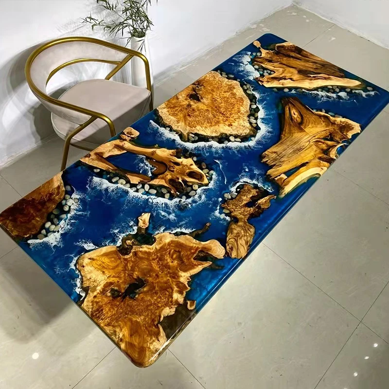 Epoxy Resin Art River Ocean Table Walnut Table Barflower Solid Wood Large  Board Tea Table Log Tea Table Can Be Customized - Dining Tables - AliExpress