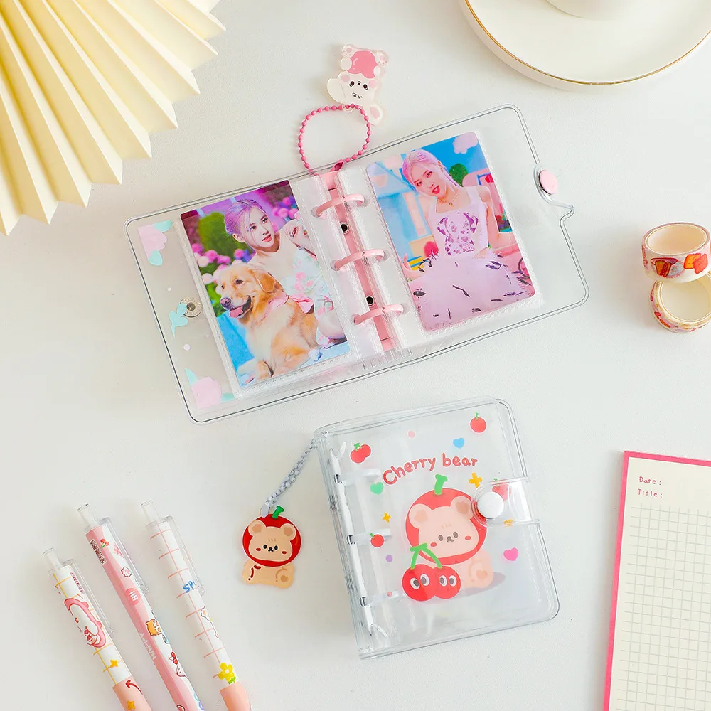 Sharkbang Full Set 3 Holes Binder Photo Album/ Agenda Notebook Dairy Kawaii Bear Rabbit Notepad 10pcs Sleeves School Stationery 4