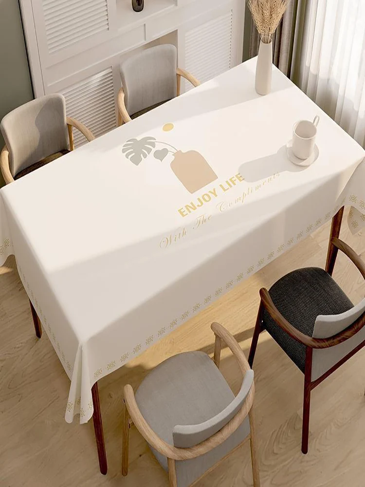 

Tablecloth waterproof and oil-proof rectangular dining table anti-scalding anti-slip simple modern PVC no-wash coffee table tabl