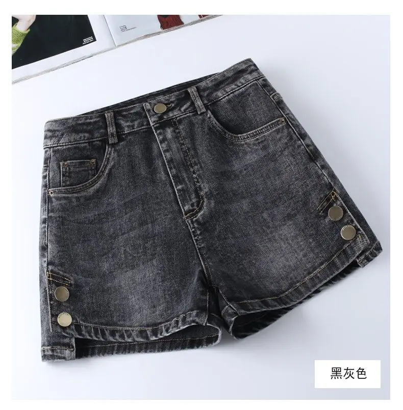 High Waisted Denim Shorts for Women's Summer 2026 New Loose A-line Wide Leg Pants Vintage Denim for External Wear Hot Pants