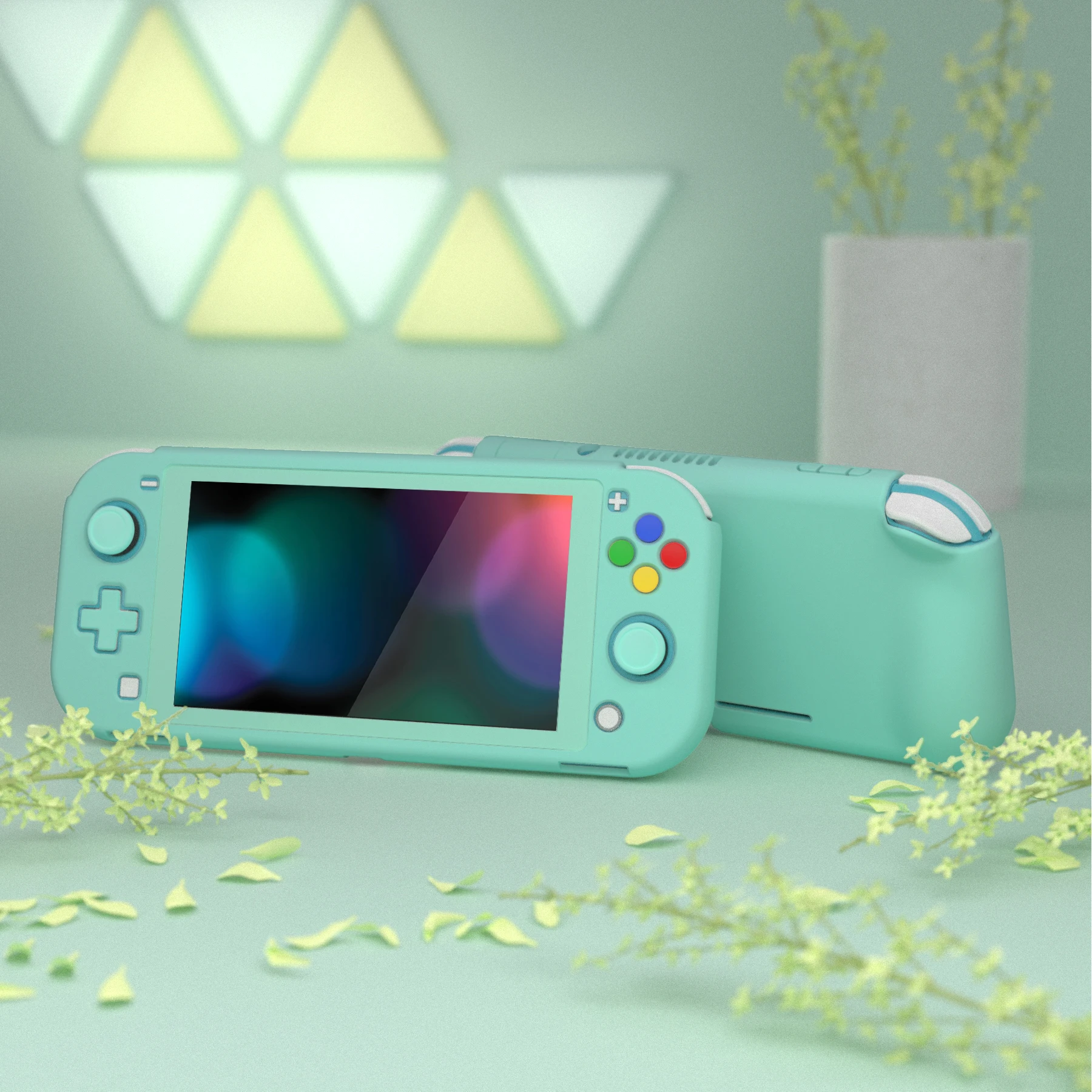 

PlayVital ZealProtect Ergonomic Protective Case for Nintendo Switch Lite W/Screen Protector & Thumb Grips - Misty Green