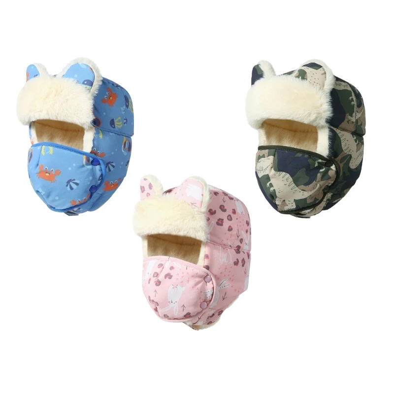 

Children Winter Balaclava Trapper Hat Waterproof Earflaps Hat Ushanka Cap Wrap Thick Windproof Warm Earflap Bomber Hat