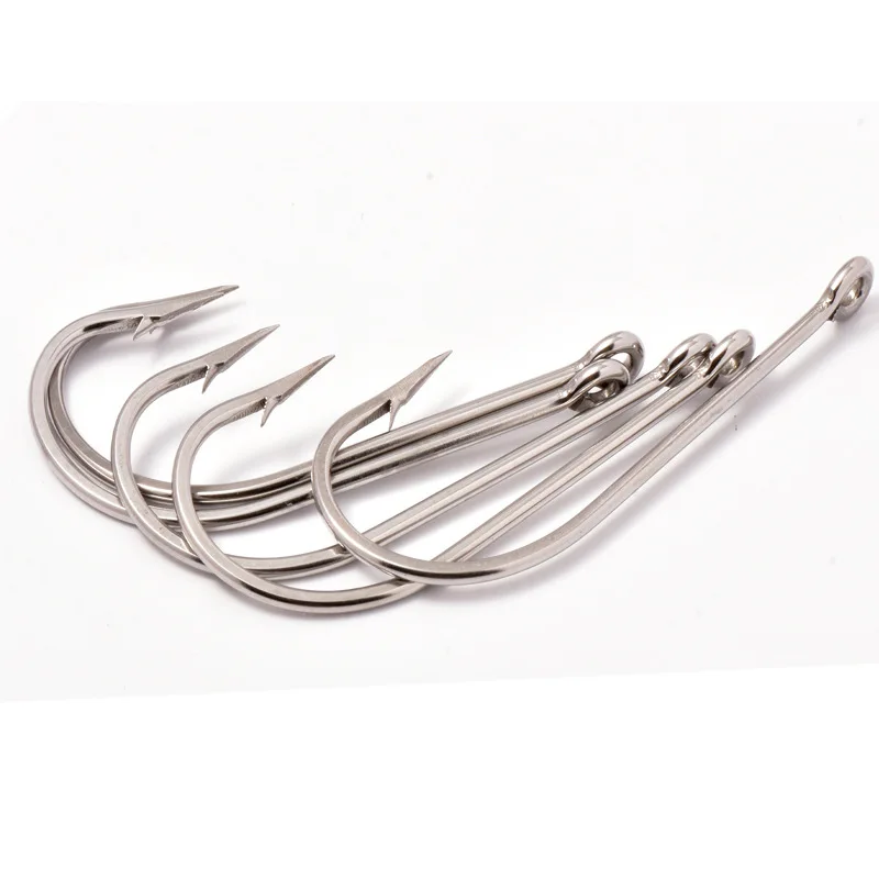 Mustad 34007 Seahorse Hooks Stainless Steel Large Hooks With Loops