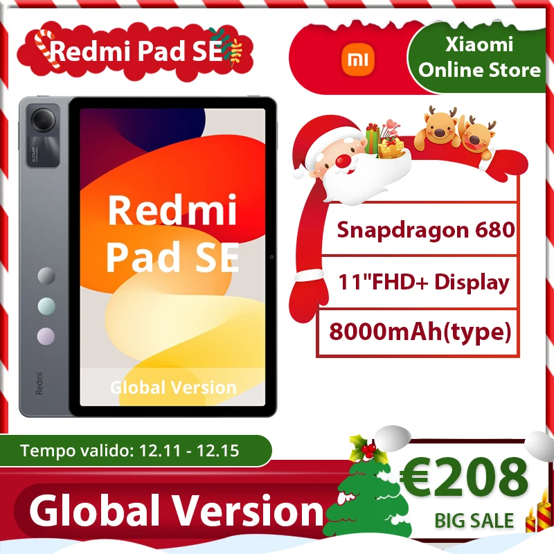 Xiaomi Redmi Pad SE Mi Tablet Global Version 8GB 256GB Snapdragon 680 90Hz  11 ''inches 8000mAh 10W charging MIUI 14 - AliExpress