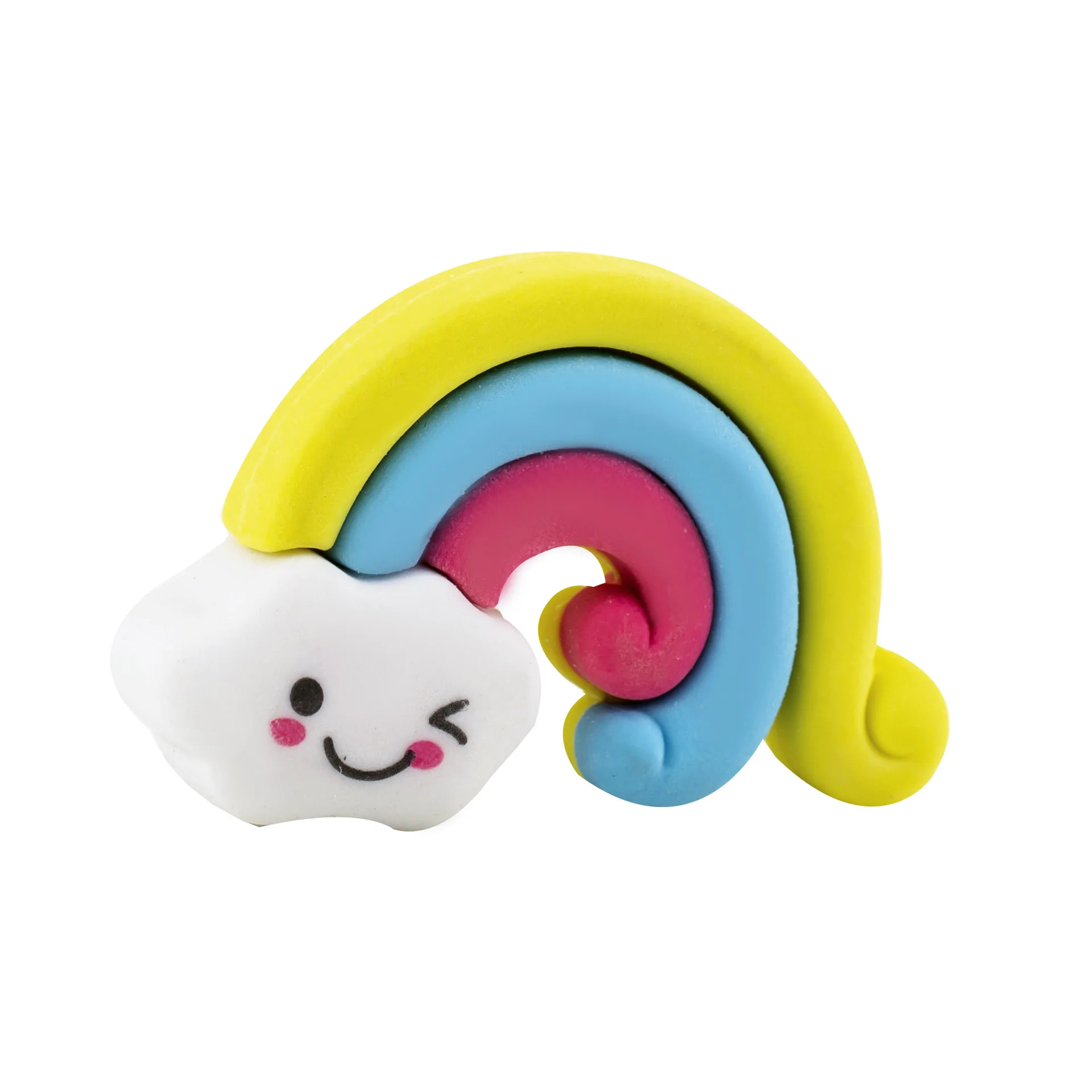 12 Pcs 크리 에이 티브 귀여운 무지개 구름 모델링 3D 연필 지우개 학생 문구 상품 선물 보상 문구