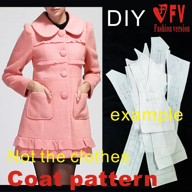 Clothing DIY Overcoat Sewing Pattern Coat Sewing Template Cutting drawing BFY-30