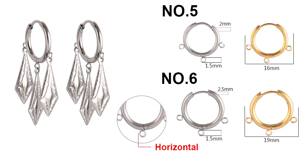 10 teile/los 316L Edelstahl DIY Ohrring Haken Mit Schleife Runde Ohr Beitrag Mit Offenen Jump Ring Hoop Für Ohrring Machen liefert – Detail 3