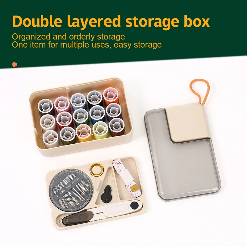 Portable Needle And Thread Sewing Box Set Multi-functional Home Travel Needle Thread Kit Hand Sewing Complete Needlework Tool