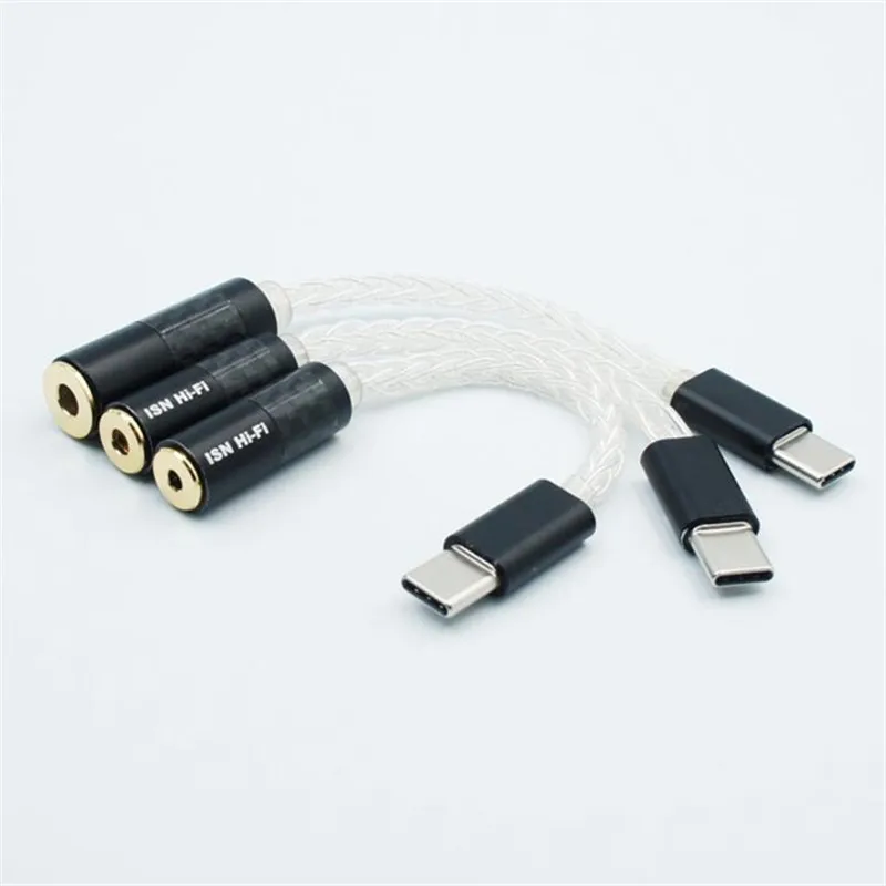 ISN Audio TD2/TD3/TD4 Type-C to 3.5mm/2.5mm/4.4mm 32Bit/384kHz DSD64/128 HiFi DAC AMP Cable Adapter