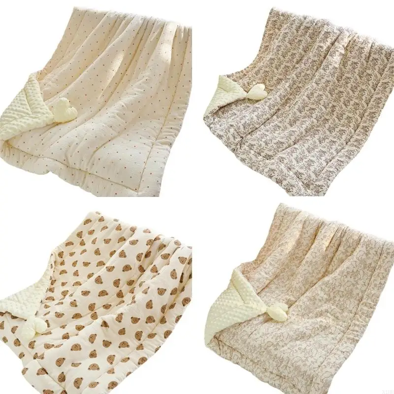 N1HB Baby Thick Warm Comforter Dot Designs Cotton Blanket Large for Autumn Winter