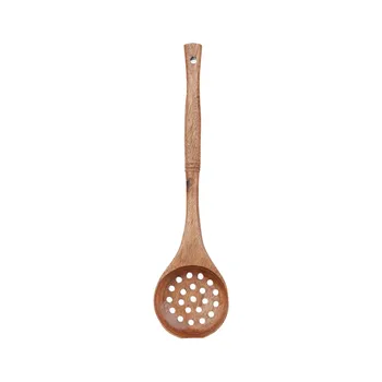 Wooden Kitchenware Cooking Utensils Set Non-stick Cookware Spatula Shovel Natural Teak Wooden Kitchen Cooking Tool Set 2024 5