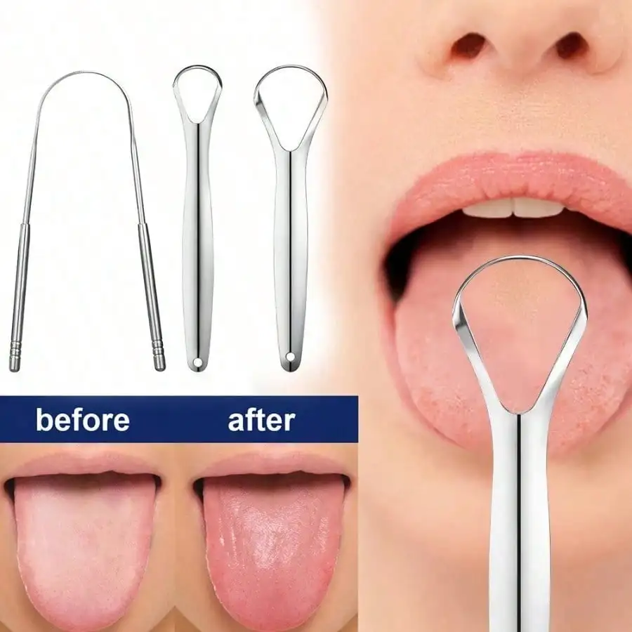 Stainless Steel Tongue Cleaner for Adult Oral Hygiene