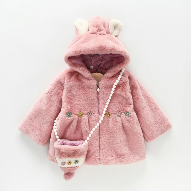 BabyGirlCoatwithBag2023newWinterThickWarmOuterwearforKid
