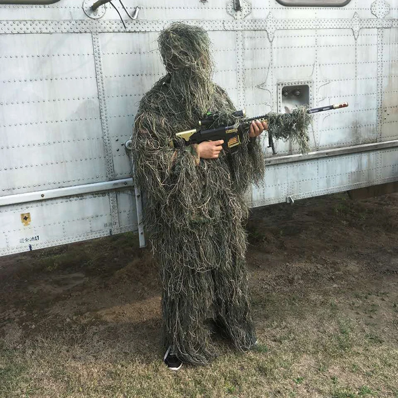 

Костюм для взрослых Ghillie охотничий Камуфляжный костюм охотничий костюм для наблюдения за птицами тренировочный Камуфляжный костюм из пяти предметов