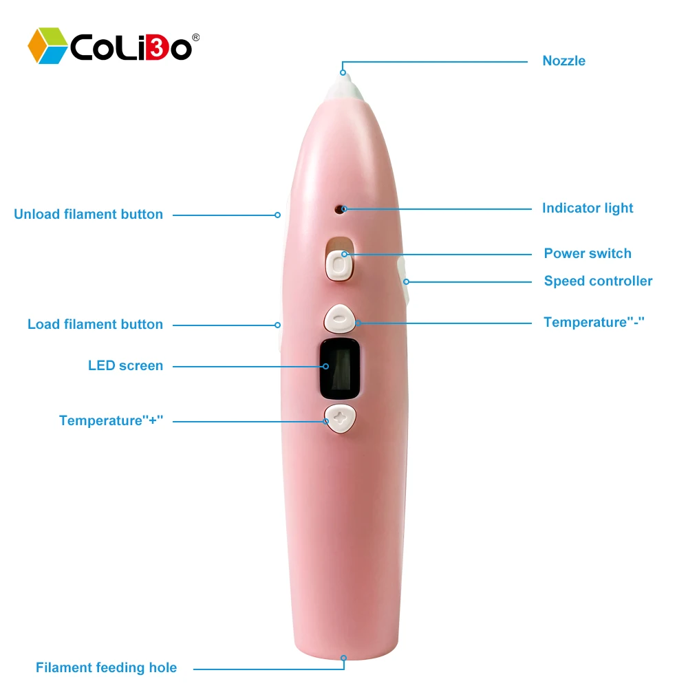 CoLiDo어린이 3D 펜 충전 PCL 플라스틱 3D 드로잉 인쇄 연필, 저온 PCL 필라멘트, DIY 완구