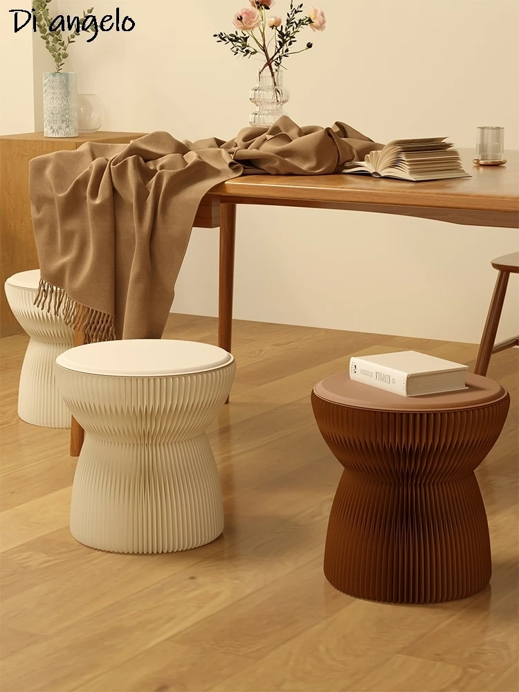 Household Folding Shoe Changing Stool Cloud Stools Small Stool Foot Portable Low Children Round Paper Flower