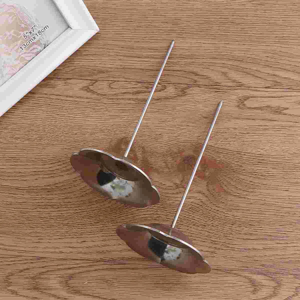 2Pcs Stainless Steel Menu Summons Fork Invoice Document Notes Metal Needle Folder Storage Products for Office Restaurant