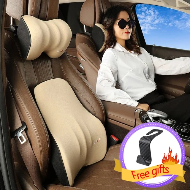 Car Driver Pillow Lumbar Support Back Cushion Car Seat Neck Pillow