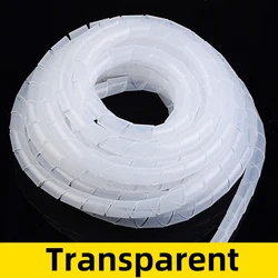 Spiral Wrap Sleeve Tube Cable Protector - 4x25M, 30x1.5M, Transparent/Black Wire Organizer - 18mm x 3.5meters (Transparent)