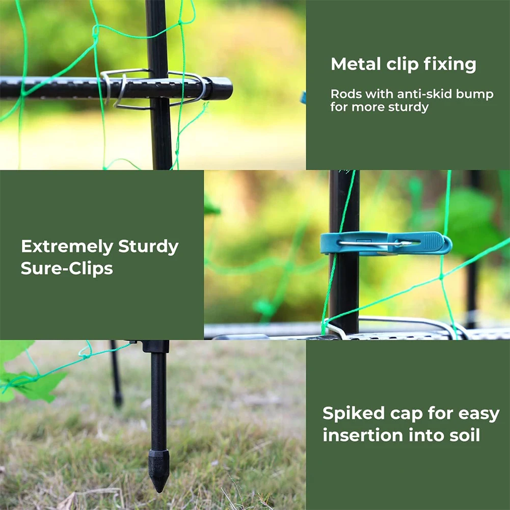 Garden Cucumber Trellis Climbing Arch Plants Support Detachable Outdoor U-Frame Trellis Vine Stand for Vegetable Fruit Flower