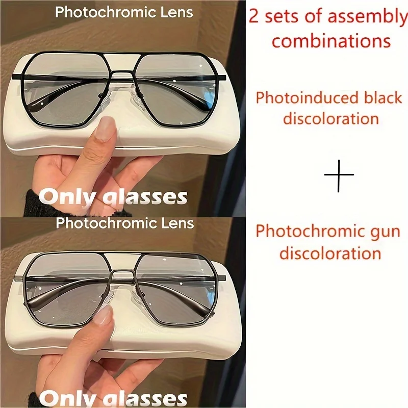 Luxus Metall Photochrome Sonnenbrille Männer Frauen Mode Polarisierte Sonnenbrille Stilvolle Chameleon Anti-glare Driving Shades UV400 – Detail 7