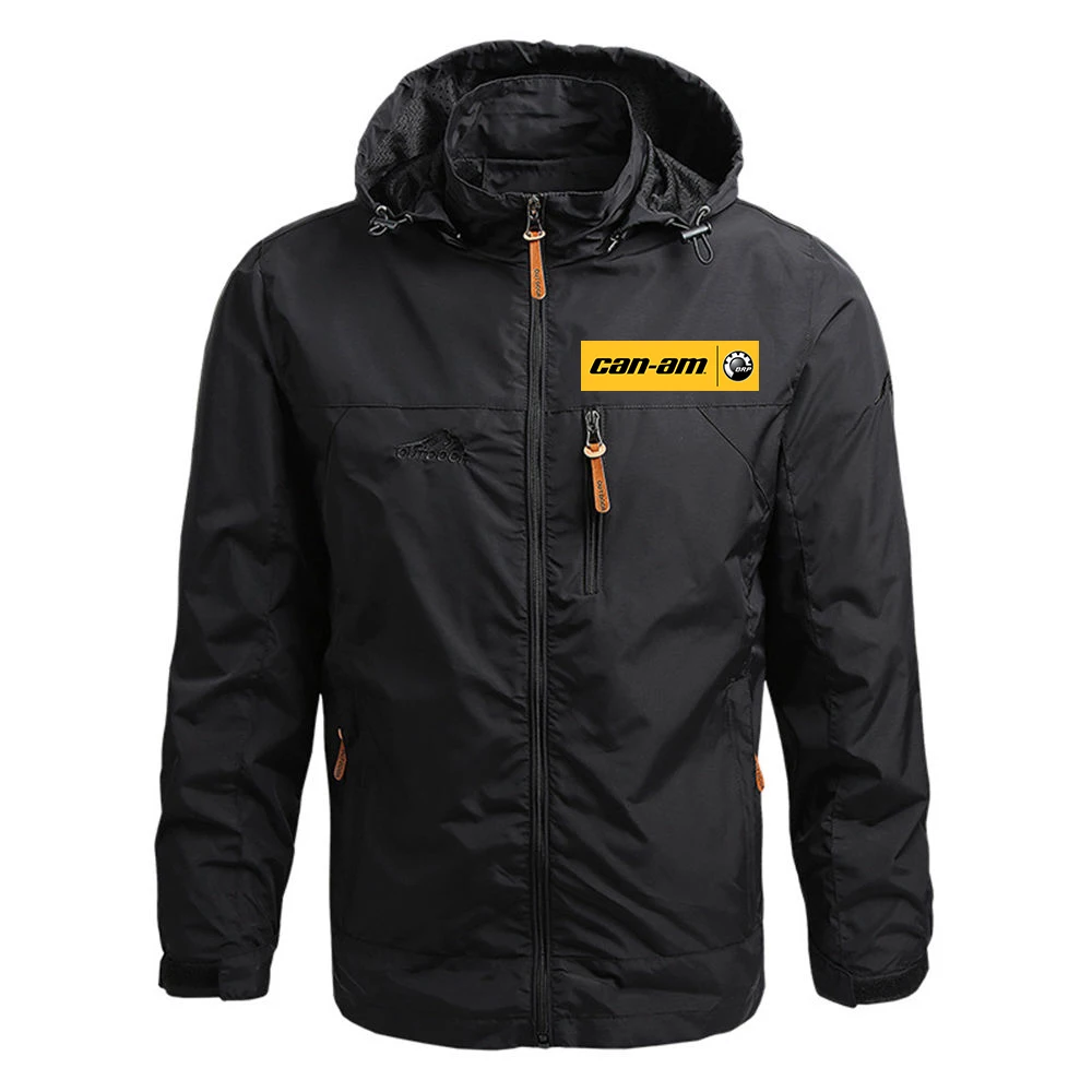 New Can Am Spyder Print Men Soild Color Windbreaker Military Zipper Hoodie Jacket Capispalla Inverno Autunno Abbigliamento Uomo Impermeabile
