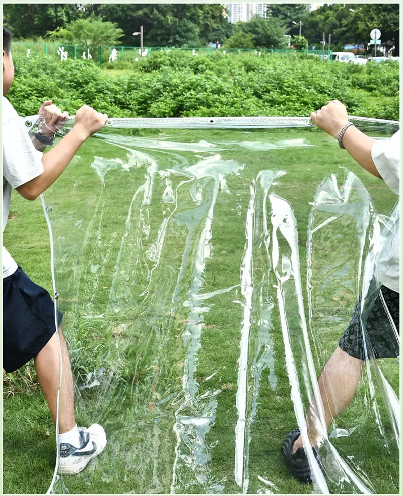 Anpassbare PVC-Klarsichtplane für den Außenbereich, strapazierfähiges, regendichtes Tuch, Möbel-Regenschutz, transparente, wasserdichte Gartenplane – Detail 13
