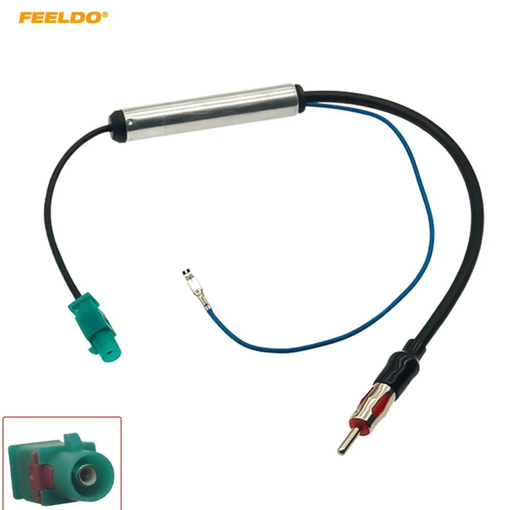 

FEELDO Auto Aftermarket Radio Installation Male Antenna With Amplifier Adapter for Audi/VW/BMW/Ford/Citroen/Chrysler #HQ4791