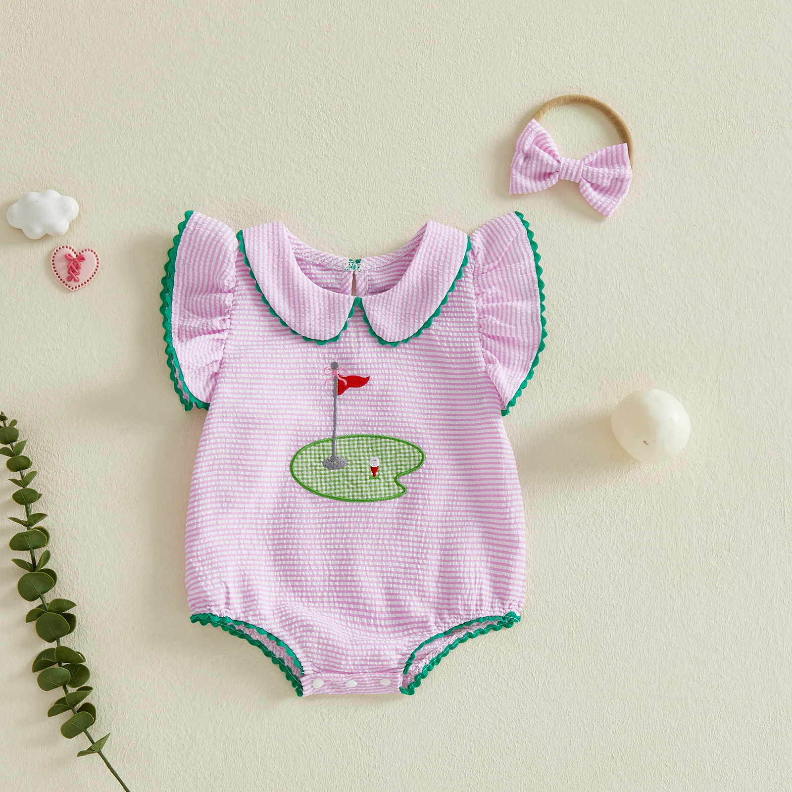 Toddler Girls Floral Print Romper Stylish Ruffle Sleeve Jumpsuit Summer Casual Beachwear Outfit with Bow Detail