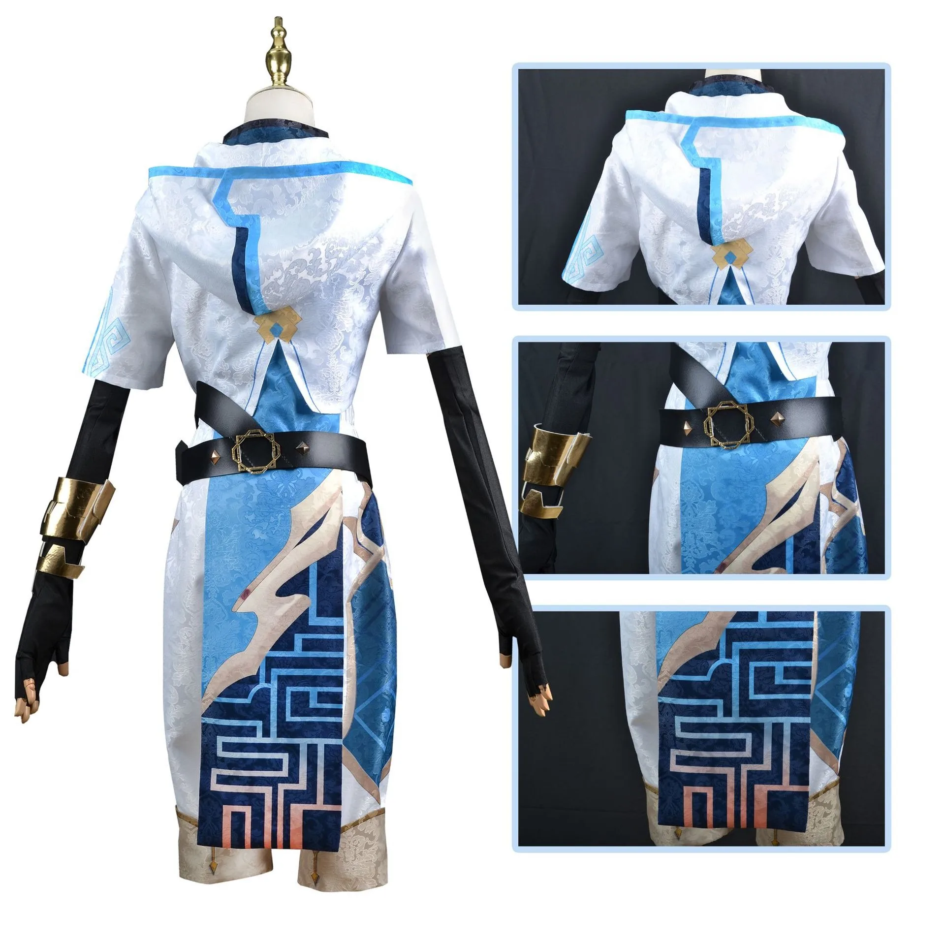 Genshin Impact: Chongyun | Blue Traditional Uniform Cosplay Costume Set 19 Genshin Impact Chongyun Traditional Uniform Cosplay Costume