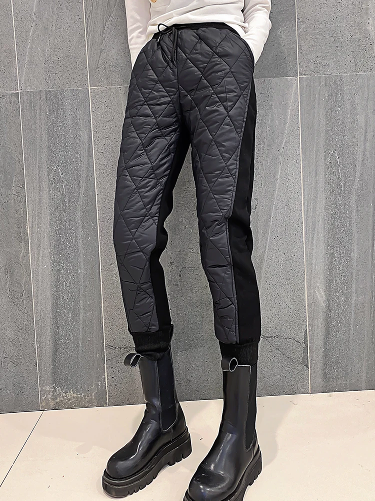 

Padded Cotton Thick Soft Fashion Women Autumn Winter Down Pants High Waist Lady Outdoor Wear Casual Harem Pants