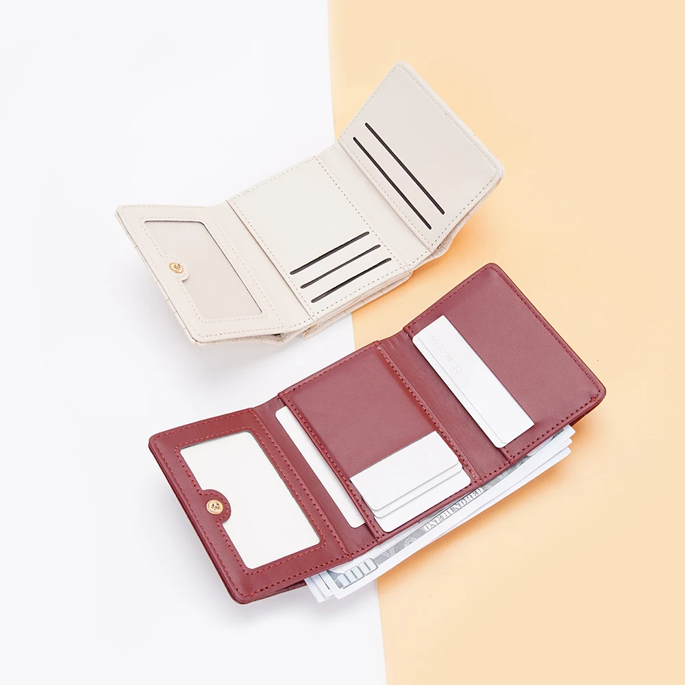 Fashion PU Leather Women Wallet Short Zipper Credit Card Holder Driving License Card Wallet Brand Luxury Wallets for Women