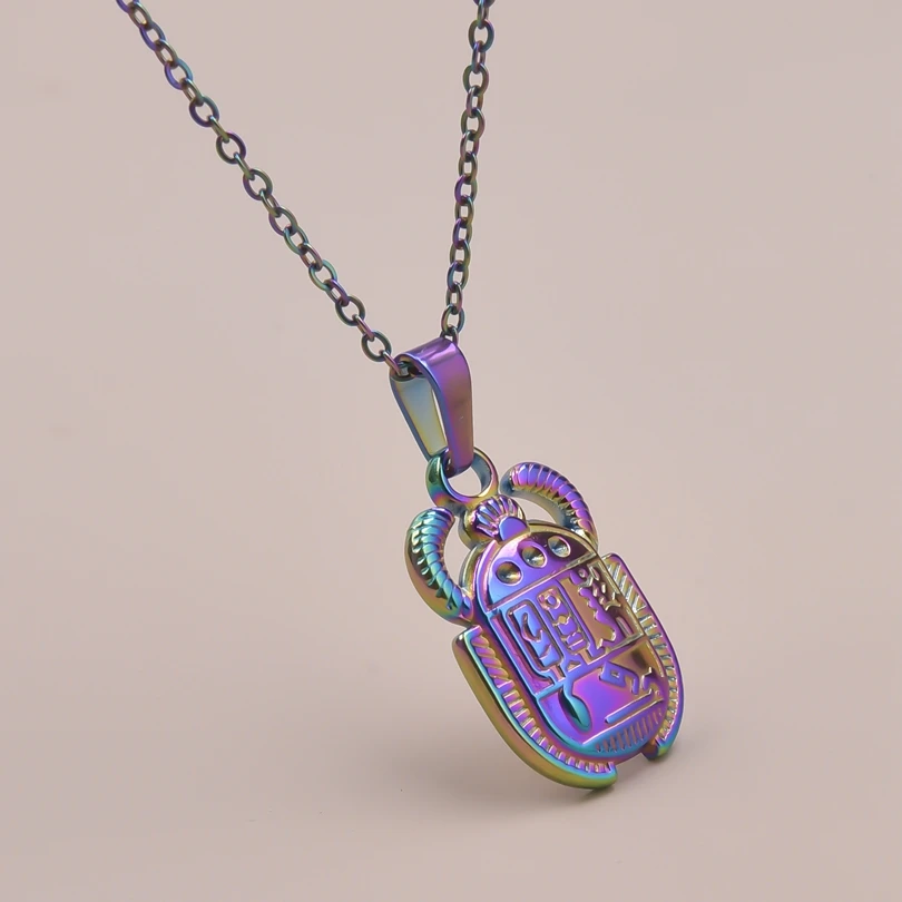 Collana Egiziana Con Scarabeo VASSAGO - Ciondolo In Acciaio Inox, Catena 60 Cm, Per Uomo E Donna (oro) - 2