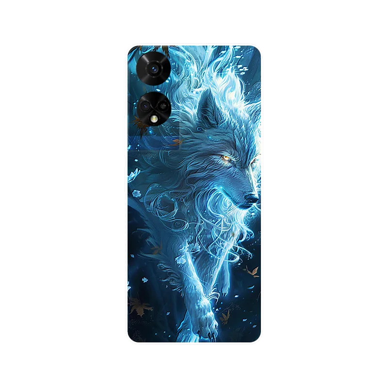 Wolf Painted Shockproof Silicone Phone Case - Stylish and Durable Cover