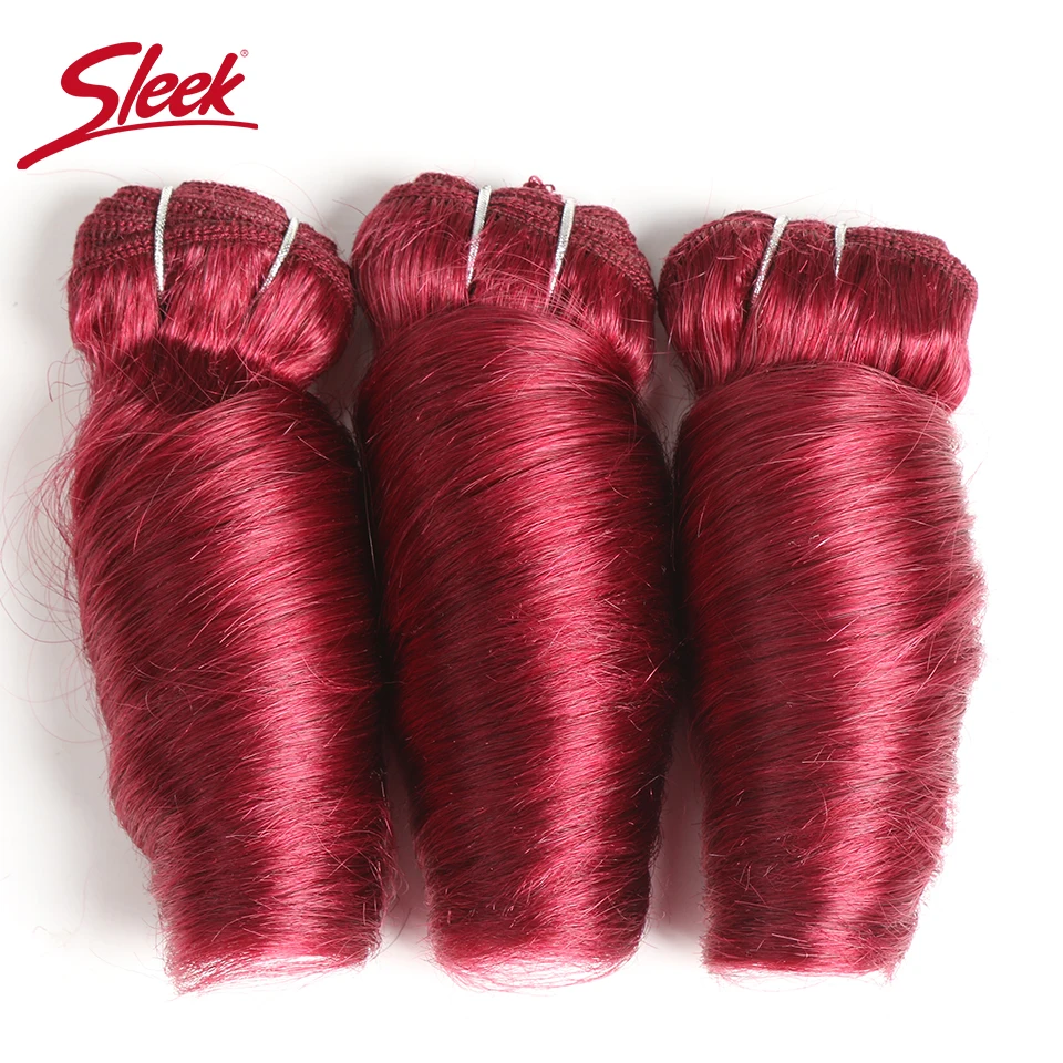 Sleek Brazilian Loose Wave Human Hair Double Drawn Natual Black Color Brown 2# 4# Red Burg Bundles Remy Hair 3Pcs Lot