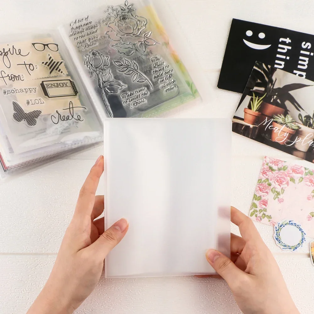 40 Pages Multipurpose A6 Clear Sticker Photo Storage Album For Scrapbooking Stamp and Dies Storage Book Organizer Folder Sheets